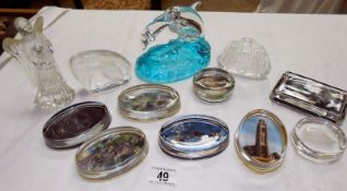 A good selection of glass paperweights