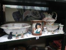 A Victorian jug & bowl & Falconware cavalier tankard etc.