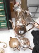 A Viners silver plate tea set & coffee set