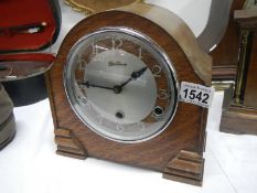 A Bentimo 3 hole oak mantel clock in working order