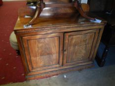 Victorian mahogany 2 door cupboard with 2 hidden drawers