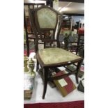 19th century inlaid ladies boudoir chair