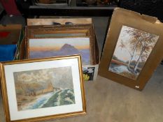 A quantity of paintings including watercolours & prints