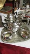 12 pieces of good quality silver plate including tea set