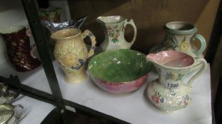8 pottery items consisting of jugs and bowl, inc. Sadler, Maling, Burslem etc.