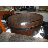 A Victorian oval wooden bucket