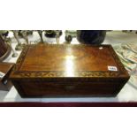 Victorian inlaid writing box with secret drawers (key in office)