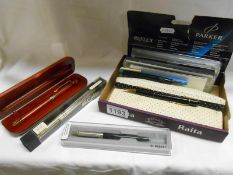 A mixed lot of old pens etc