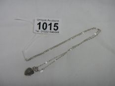 A Tiffany diamond heart silver necklace