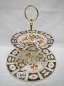 A Royal Crown Derby Old Imari pattern 2 tier cake stand (2nd quality)