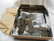 A box of Victorian pennies