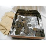 A box of Victorian pennies