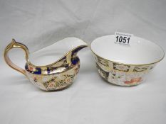 A Royal Crown Derby Old Imari pattern sugar bowl and cream jug