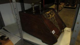 A Victorian brass bound coal scuttle a/f