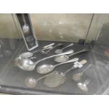A quantity of silver plated spoons & ladles etc.