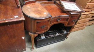 An old walnut dressing table on Queen Anne legs A/F