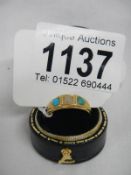 An 18ct gold Victorian ring set turquoise and pearl