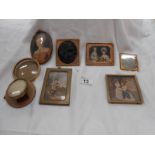 A quantity of framed miniatures including portrait print of Lady Jane Grey