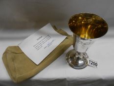 A limited edition hallmarked silver goblet,
