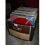 A box of LP records