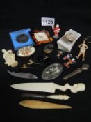 A mixed lot including paper knife,