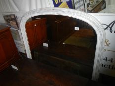 A large Victorian 'shabby chic' over mantle mirror