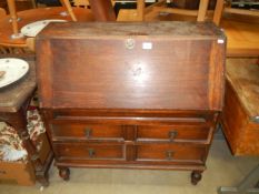 A 1930's oak bureau