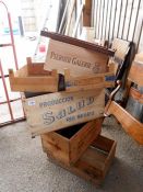 A quantity of wooden crates