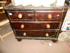 A Victorian pine 2 over 2 chest of drawers