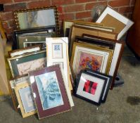 A large quantity of pictures & frames