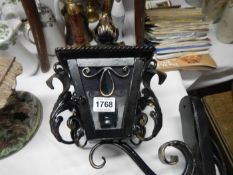 An old iron wall light