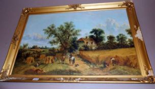 A large framed and glazed print Summer Harvest