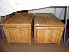 A pair of bamboo boxes