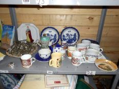 A quantity of miscellaneous mugs & soup bowls etc.