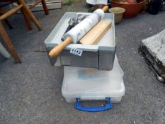 3 storage boxes and a marble rolling pin etc.