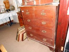 A Victorian pine 2 over 3 chest of drawers
