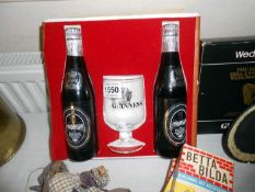 A 1977 Silver Jubilee Guinness set including 2 bottles and glass