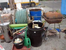 A large quantity of miscellaneous items including bbq & wire netting etc