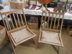 2 antique fold up chairs