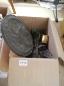 A quantity of antique brassware