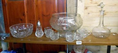 A quantity of glassware including decanter etc.