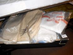 A box of linen, lace etc