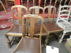 A set of 4 oak dining chairs