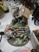 2 old Capodimonte figures