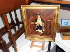 A small oil on board of navy officer signed M Dixon