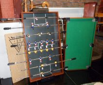 A football table & child's snooker table etc.