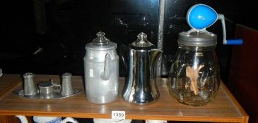 A quantity of metalware including cruet set