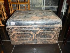 An old tin trunk