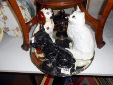 A Beswick cat, Longport Scotch Terrier etc