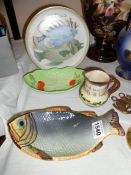 A quantity of china and pottery including fish plate